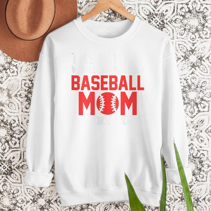 This Is What World's Greatest Baseball Mom Baseball Women Crewneck Sweatshirt