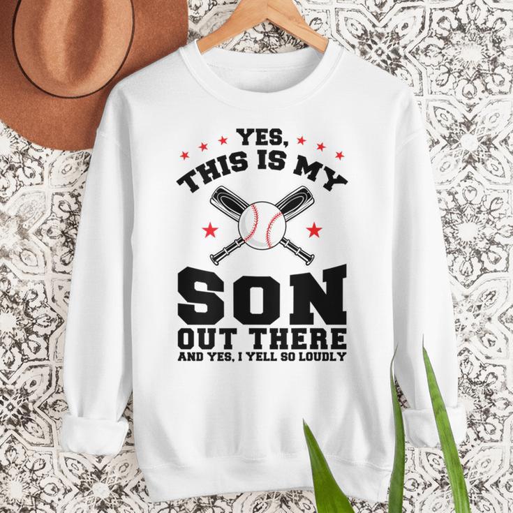 Yes This Is My Son Out There Baseball Mom Women Crewneck Sweatshirt Yes This Is My Son Out There Baseball Mom Women Crewneck Sweatshirt