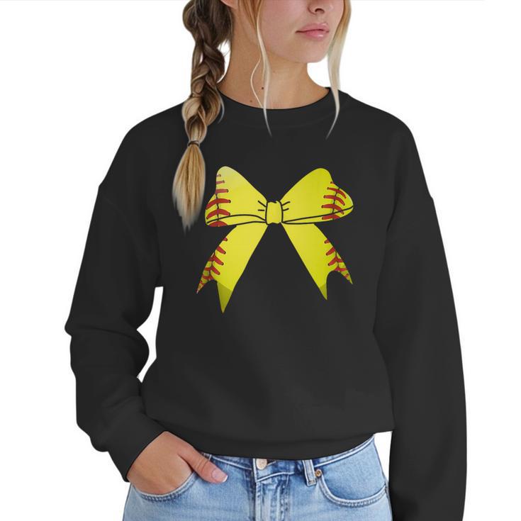Baseball Bow Baseball Mom Women Baseball Mama Women Crewneck Sweatshirt