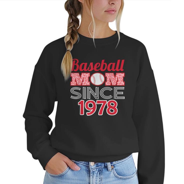 Baseball Mom Since 1978 Women Crewneck Sweatshirt