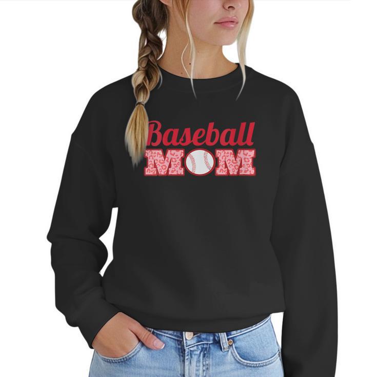 Baseball Mom Cute Mother Fans Baseball Graphic Women Crewneck Sweatshirt
