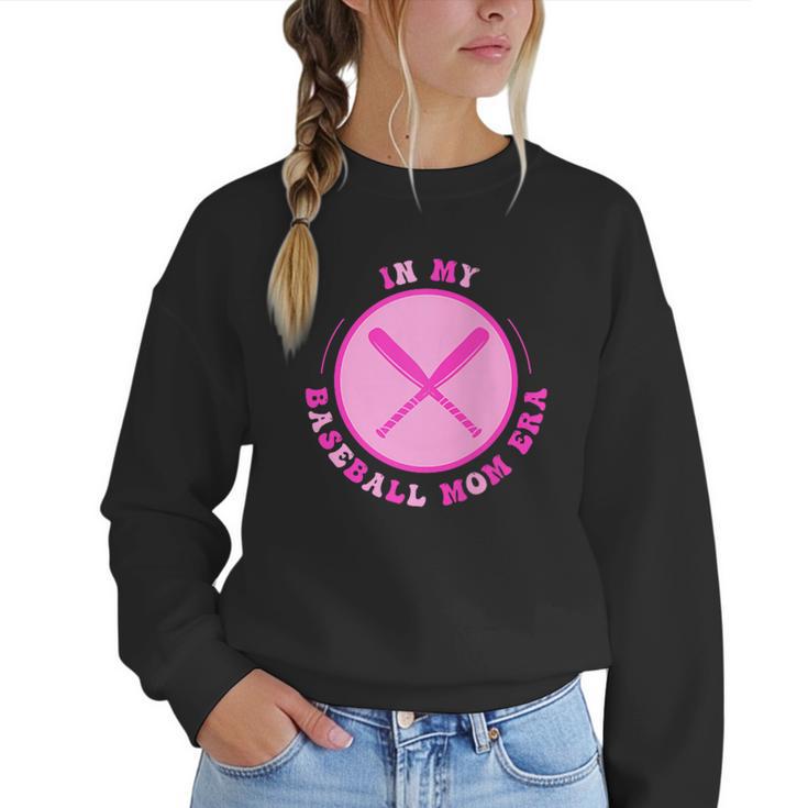 In My Baseball Mom Era Retro Game Day Mom Era 2 Sides Women Crewneck Sweatshirt