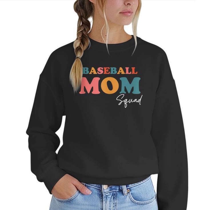 Baseball Mom Squad Boho Cute Back To School Ball Mom Women Crewneck Sweatshirt