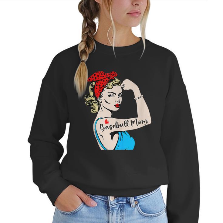 Baseball Mom Woman Baseball Sport Lover Women Crewneck Sweatshirt