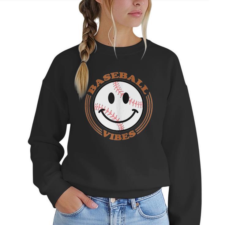 Baseball Vibes Baseball Mom Women Crewneck Sweatshirt