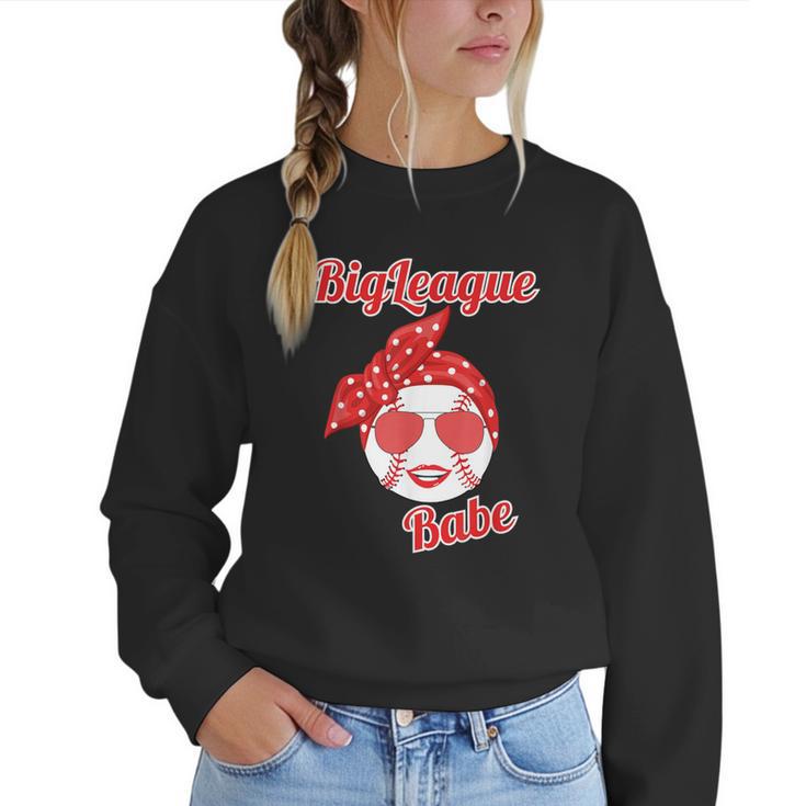 Cute Love Baseball BigLeague Babe Hot Baseball Mom Women Crewneck Sweatshirt