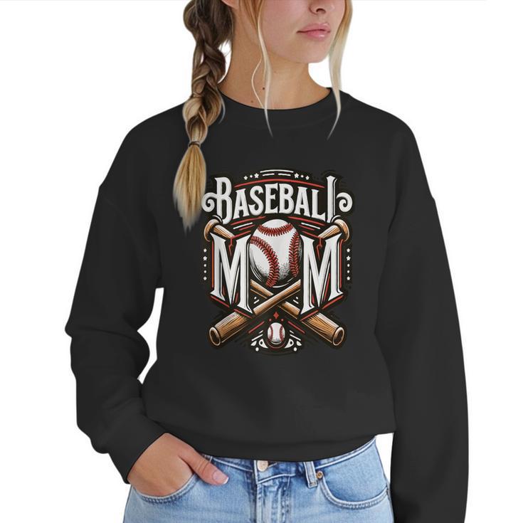 Home Run Baseball Mom Women Crewneck Sweatshirt