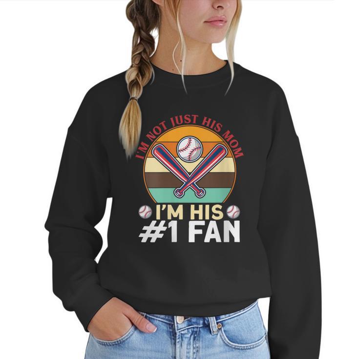 I'm Not Just His Mom Baseball Moms Baseball Mothers Women Crewneck Sweatshirt