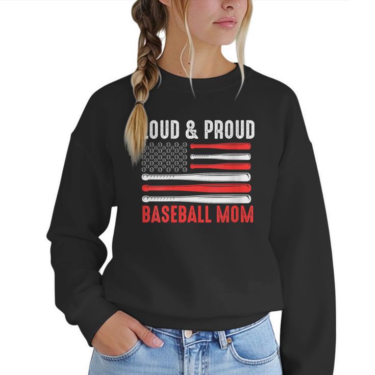Loud & Proud Baseball Mom Sport Women Crewneck Sweatshirt