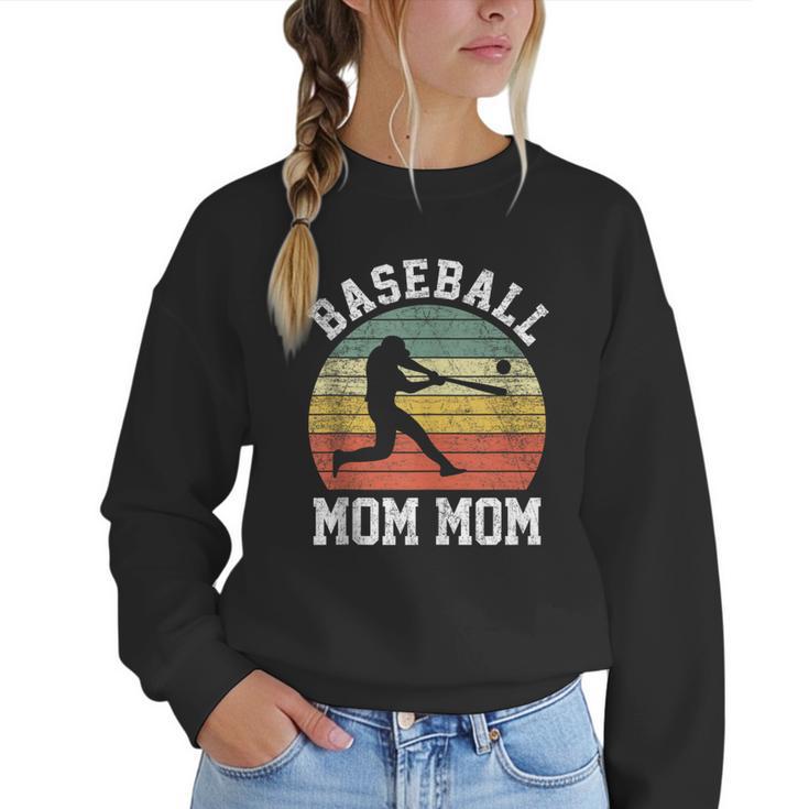 Vintage Baseball Mom Mom Baseball Lover Women Crewneck Sweatshirt