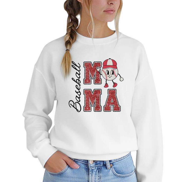 Baseball Mama Baseball Mom Game Day Senior Night Women Crewneck Sweatshirt