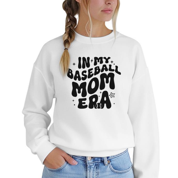 In My Baseball Mom Era Groovy Women Crewneck Sweatshirt