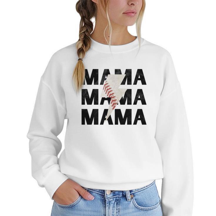 Baseball Mom Game Day Baseball Season Gameday Sports Mama Women Crewneck Sweatshirt