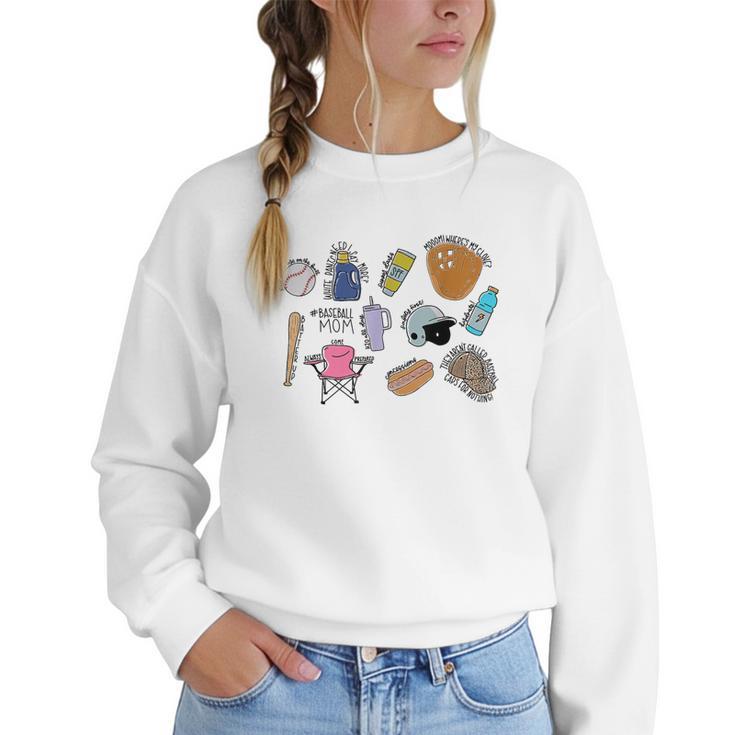 Baseball Mom Baseball Mama Women Crewneck Sweatshirt