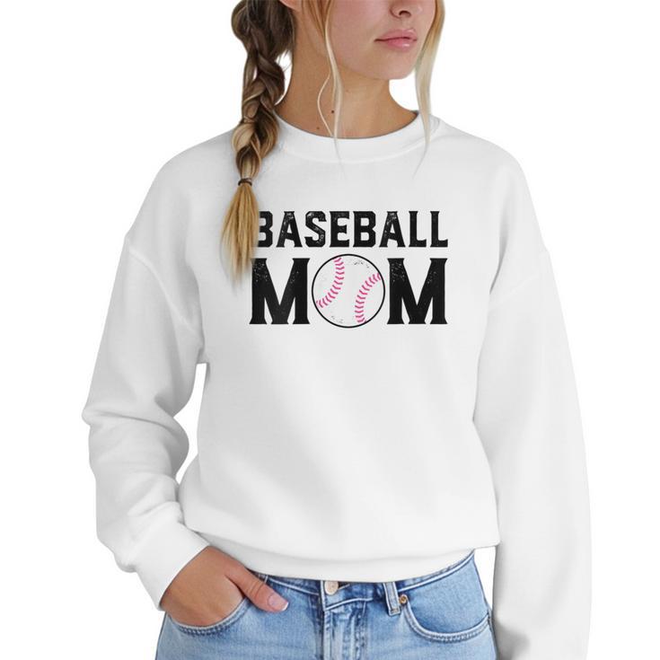 Baseball Mom Mommy Mama Mother's Day Women Retro Ball Sports Women Crewneck Sweatshirt