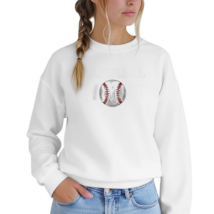 Baseball MOM Mother's Day Baseball Game Cheer Mom Raglan Baseball Tee Women Crewneck Sweatshirt