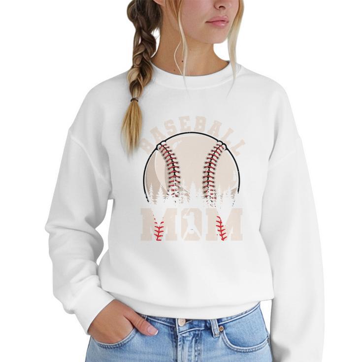 Baseball Mom Vintage Baseball Ball Mama Women Crewneck Sweatshirt
