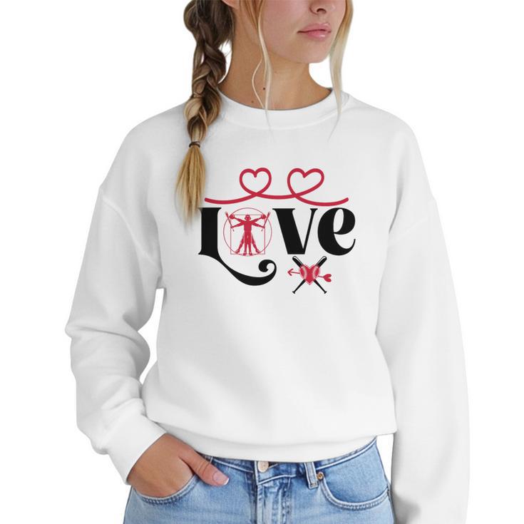 Baseball Softball Baseball Mom LOVE Baseball Premium Tri-Blend Women Crewneck Sweatshirt