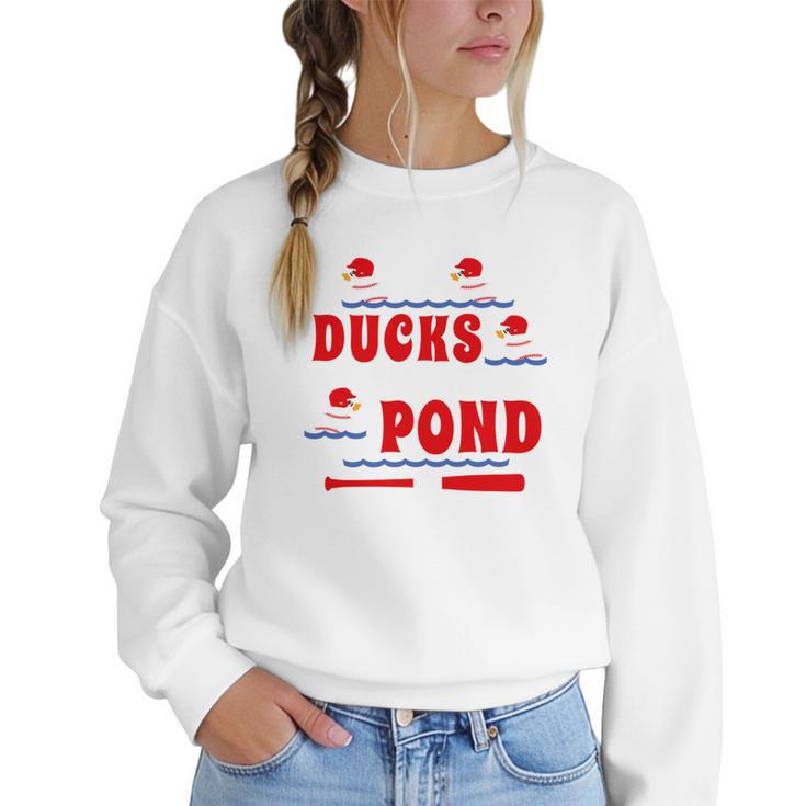 Cute Ducks On The Pond Cute Baseball Mom T-Shirt Women Crewneck Sweatshirt