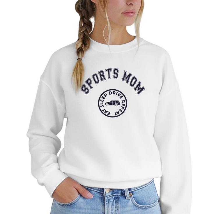 Eat Sleep Sports Hockey Cheer Baseball Mom Taxi Women Crewneck Sweatshirt