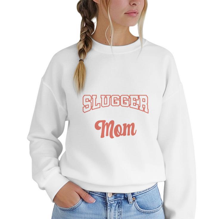 My Favorite Little Slugger Calls Me Mom Proud Baseball Mom Women Crewneck Sweatshirt