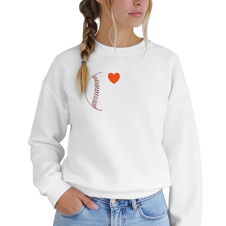 I Heart Hot Baseball Moms Women Crewneck Sweatshirt