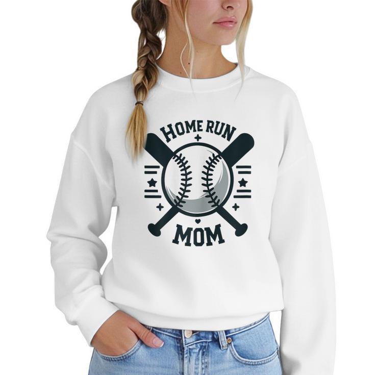 Home Run Mom Shirt Baseball Mom Mother's Day Women Crewneck Sweatshirt