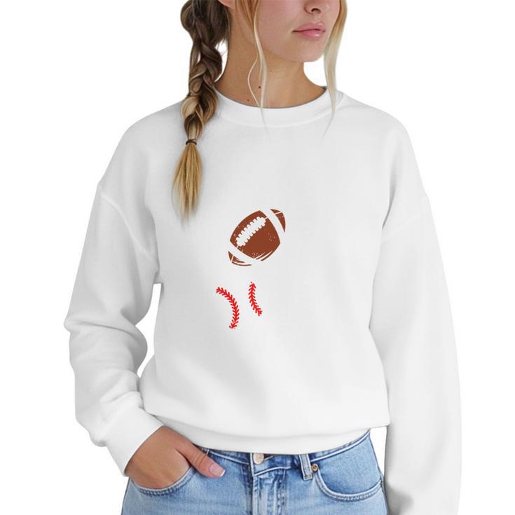 Mom Of Ballers USA Flag Football Baseball Mom Women Crewneck Sweatshirt