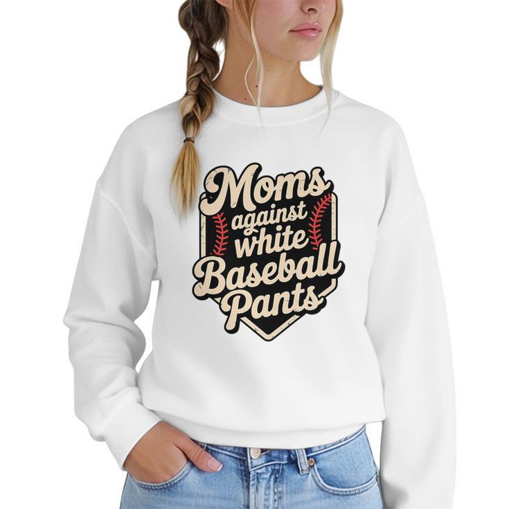 Moms Against Baseball Pants Baseball Mom Premium Tri-Blend Women Crewneck Sweatshirt
