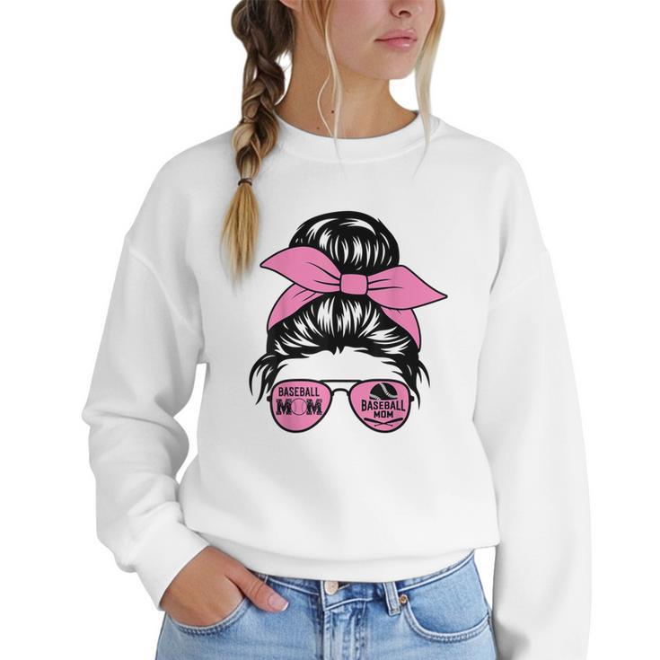 Mother Day Mama Retro Mama Mommy Baseball Mom Women Crewneck Sweatshirt