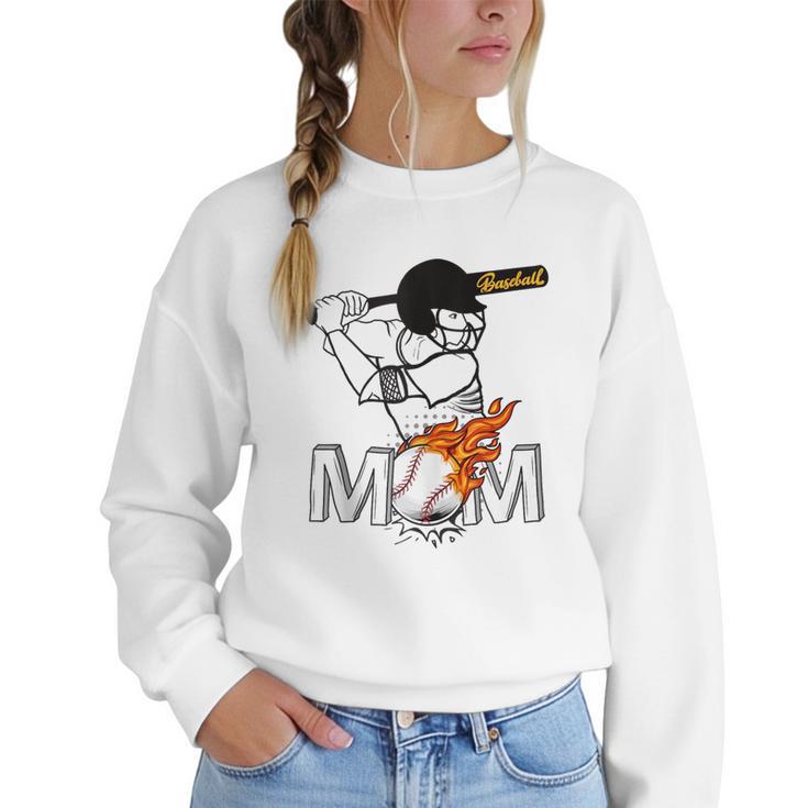 Proud Baseball MOM Sports & Softball Nostalgia Women Crewneck Sweatshirt