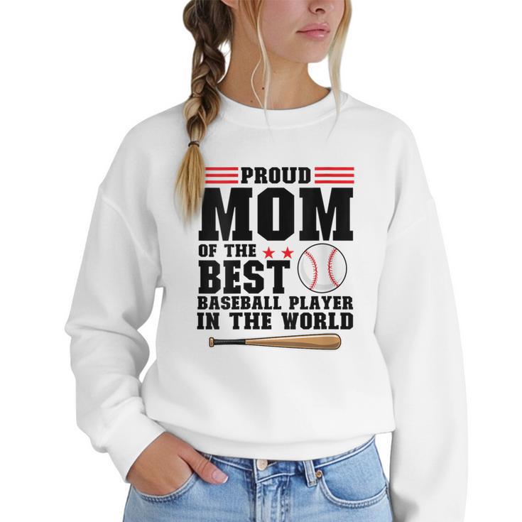 Proud Mom Of An Awesome Baseball Baseball Mom Women Crewneck Sweatshirt