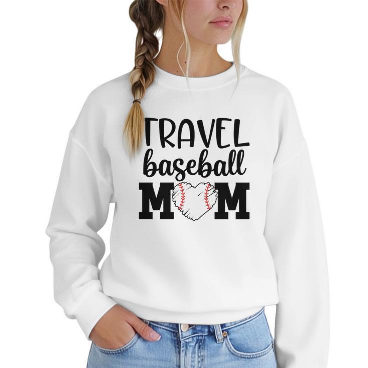 Proud Sports Mom Travel Baseball Mom For Game Day Women Crewneck Sweatshirt