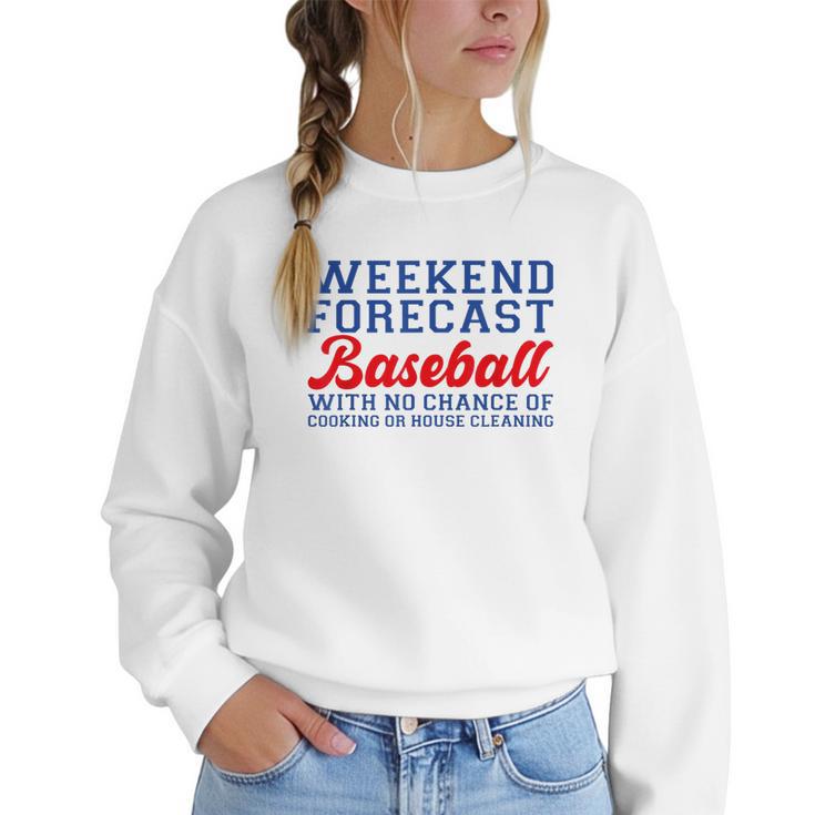 Retro Baseball Mom Mother's Day Weekend Forecast Baseball Women Crewneck Sweatshirt
