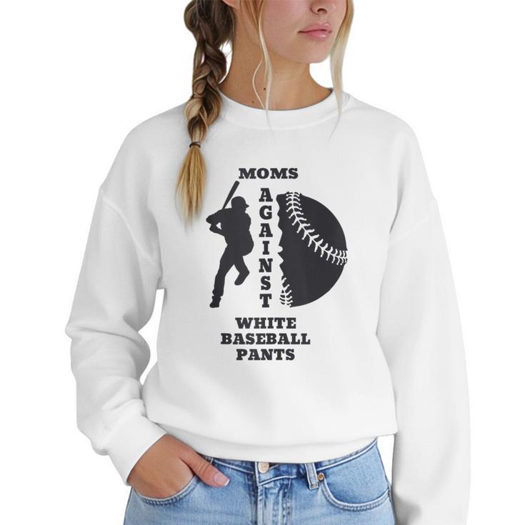Retro Moms Against Baseball Pants Baseball Mom Women Crewneck Sweatshirt