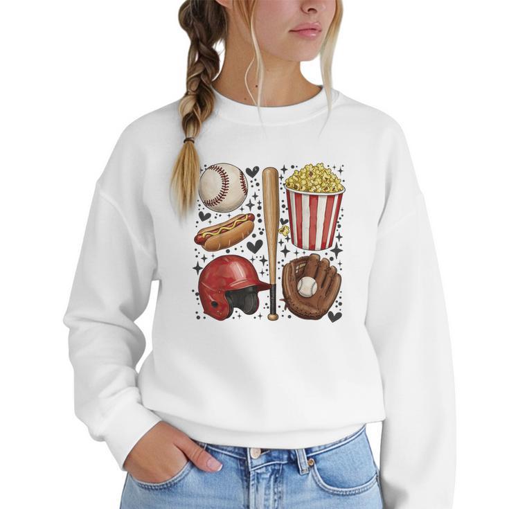 Tis The Season Baseball Mom Game Day Cheering Sports Lover Women Crewneck Sweatshirt
