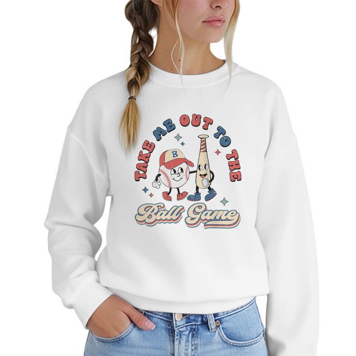 Vintage Baseball Mom Retro Style Tee For Proud Moms Women Crewneck Sweatshirt