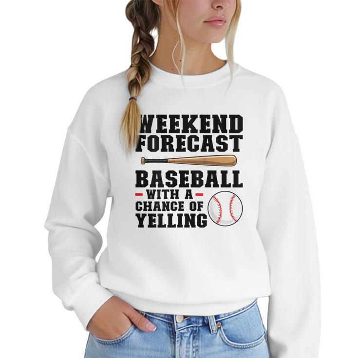 Weekend Forecast Baseball Baseball Mom Women Crewneck Sweatshirt