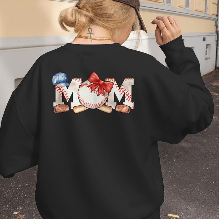 Ball Mom Bow Tie Baseball Mom Women's Sweatshirt Back Print Ball Mom Bow Tie Baseball Mom Women's Sweatshirt Back Print