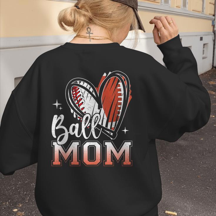 Ball Mom Football Baseball Mom Women's Sweatshirt Back Print