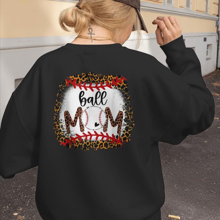 Ball Mom Leopard Ball Mom Baseball Mom Women's Sweatshirt Back Print Ball Mom Leopard Ball Mom Baseball Mom Women's Sweatshirt Back Print