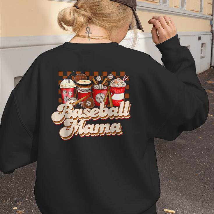 Baseball Mama Coffee Game Day Vibes Baseball Mom Women's Sweatshirt Back Print Baseball Mama Coffee Game Day Vibes Baseball Mom Women's Sweatshirt Back Print