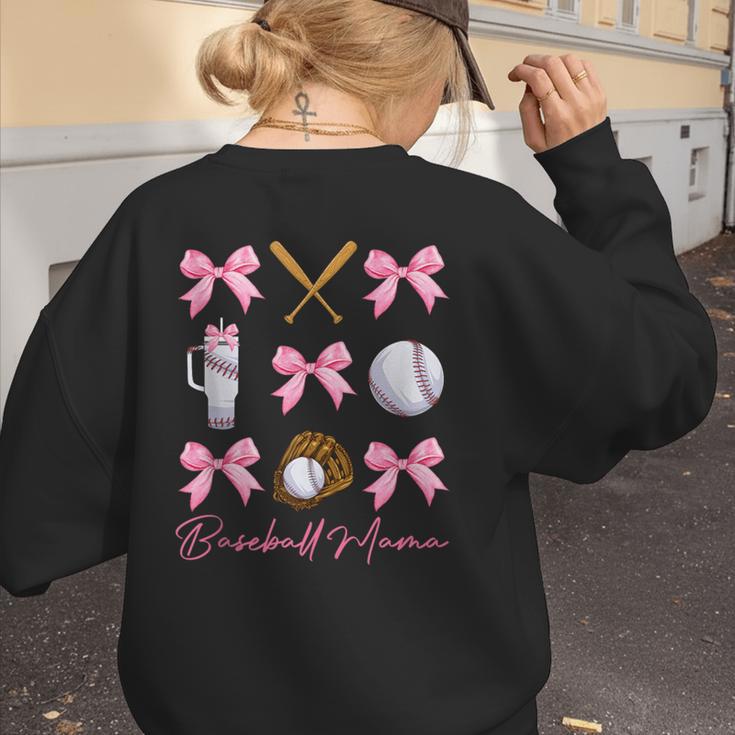 Baseball Mama Era Bows Baseball Mom Women Women's Sweatshirt Back Print Baseball Mama Era Bows Baseball Mom Women Women's Sweatshirt Back Print