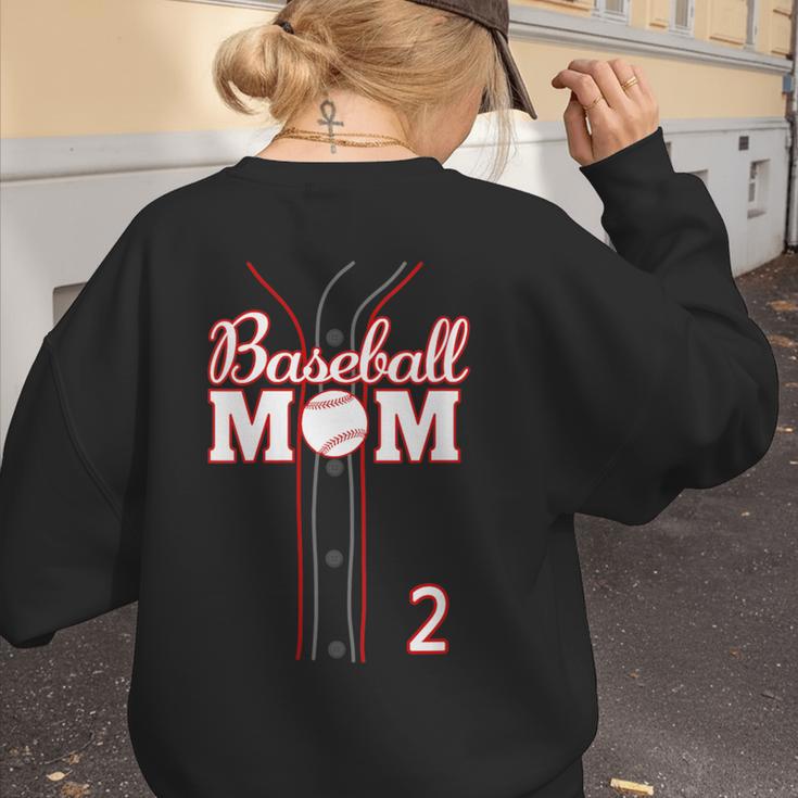 Baseball Mom 2 Number 2 Jersey Team Numbered Jersey Women's Sweatshirt Back Print Baseball Mom 2 Number 2 Jersey Team Numbered Jersey Women's Sweatshirt Back Print