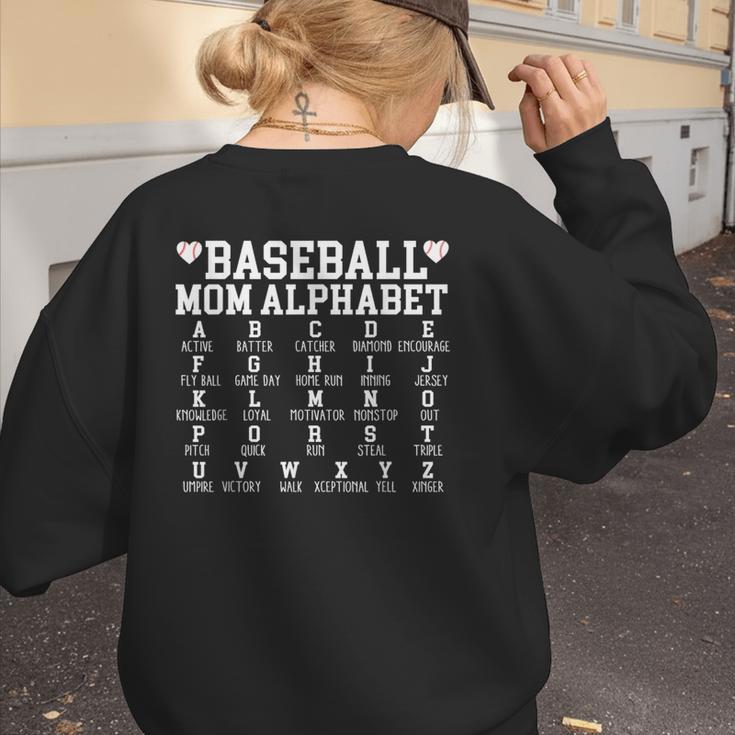 Baseball Mom Alphabet Mommy Mother's Day Motivational Saying Women's Sweatshirt Back Print Baseball Mom Alphabet Mommy Mother's Day Motivational Saying Women's Sweatshirt Back Print