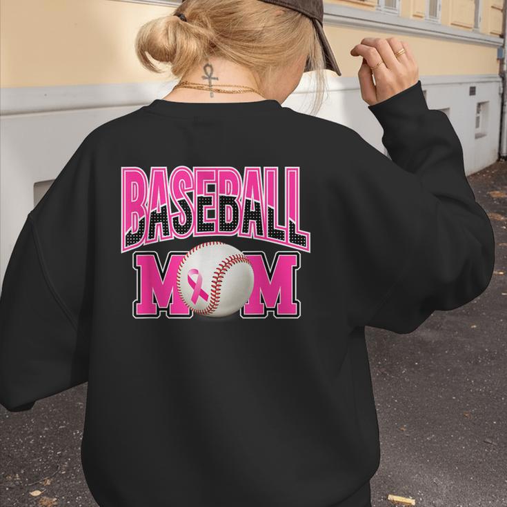 BASEBALL MOM BREAST CANCER RIBBON PINK SPORTS MOM Women's Sweatshirt Back Print BASEBALL MOM BREAST CANCER RIBBON PINK SPORTS MOM Women's Sweatshirt Back Print
