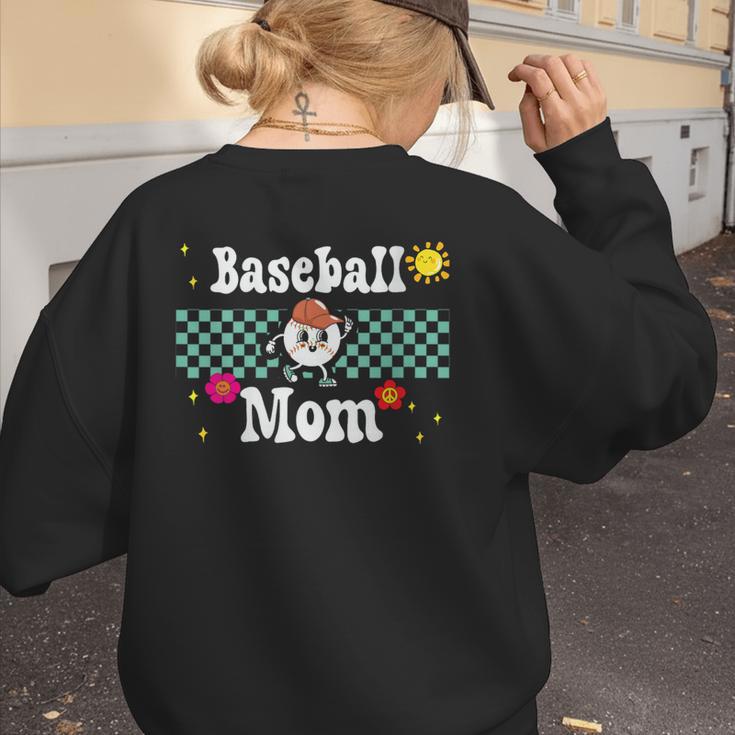 Baseball Mom Cute Retro Look Mothers Will Love Women's Sweatshirt Back Print