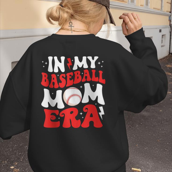 In My Baseball Mom Era Cute Groovy Baseball Women's Sweatshirt Back Print