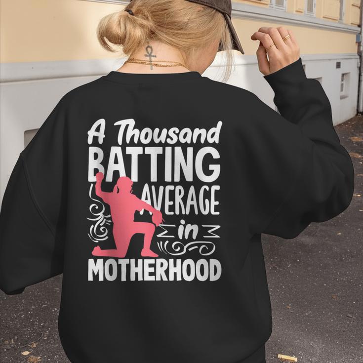 Baseball Mom Heart Ball Graphic Mother's Day Women's Sweatshirt Back Print Baseball Mom Heart Ball Graphic Mother's Day Women's Sweatshirt Back Print