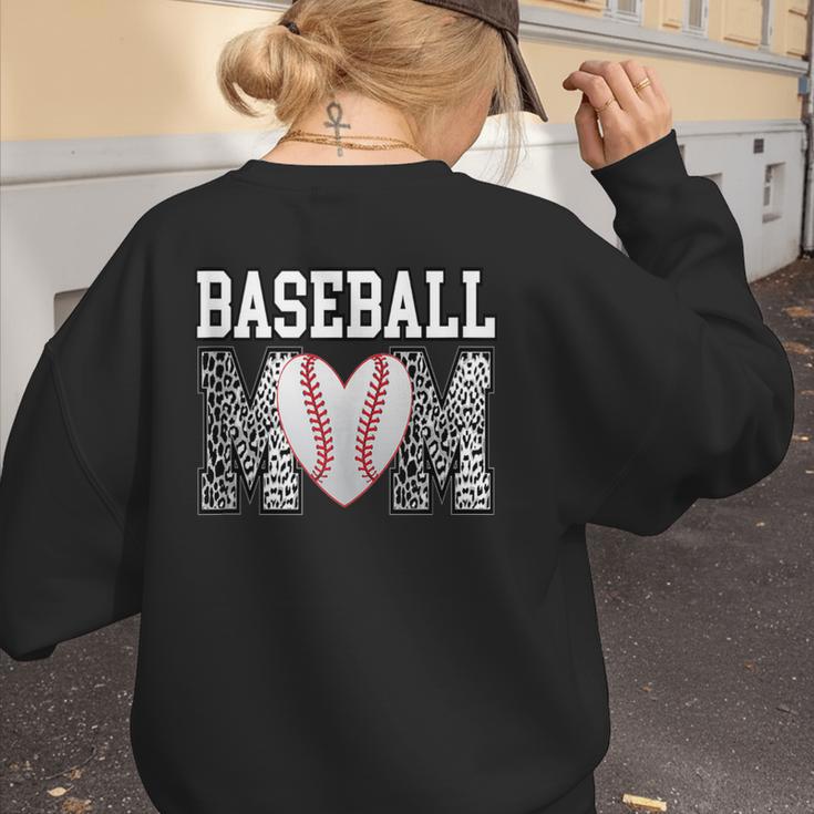 Baseball Mom Heart Sports Mom Women's Sweatshirt Back Print Baseball Mom Heart Sports Mom Women's Sweatshirt Back Print
